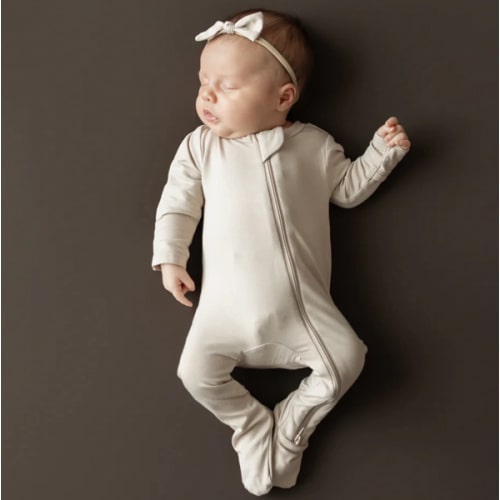 Zippered Footie in Bisque