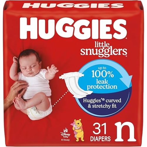 Huggies Size Newborn Diapers, Little Snugglers Baby Diapers, Size Newborn (up to 10 lbs), 84 Count, Packaging May Vary