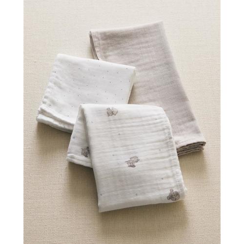 SET OF ELEPHANT BABY MUSLIN CLOTHS (SET OF 3) - New in - KIDS AND BABY - BABY | Zara Home United States of America