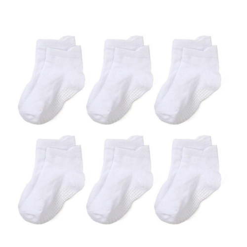 Usaibhir 6 Pack Non Slip Kids Toddler Baby Socks with Grips 0-7 Years Boys Girls Cotton Ankle Socks Multi Colors