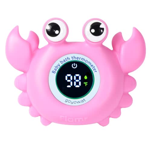 Baby Bath Thermometer Water Temp Safety for Bathtub,Room Essential Crab Toy | Tub Temperature LED Display,Color Warn(Cold/Comfortable/Hot),Newborn&Infants Water Temp Safe 2-in1 Bath floating Toy for Kids