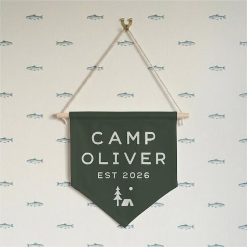 Personalized Camp Name Mini Pennant Banner - Retro National Park Style Flag - Etsy