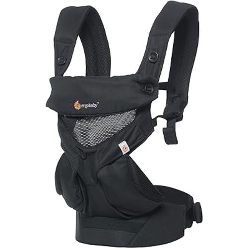 Ergobaby 360 All-Position Baby Carrier with Lumbar Support (12-45 Pounds), Onyx Black, Cool Air Mesh 1 Count (Pack of 1)