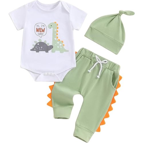 MERSARIPHY Hi I'm New Here Newborn Outfit Baby Boy Girl Going Home Hospital Clothes Letter Romper Pants Infant Clothing Set