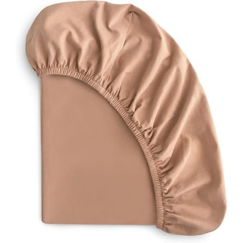 mushie Stretchy & Soft Mini Crib Sheet | Fitted 24" x 38" (Natural)