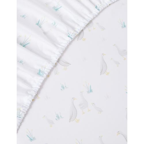 Teeny Weeny Geese Bedside Sleeper Fitted Sheets, 2-Pack