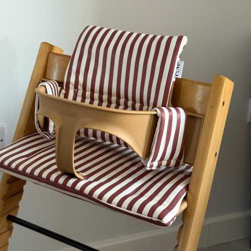 Wipeable Cushion the Stokke Tripp Trapp Highchair - Brown Striped