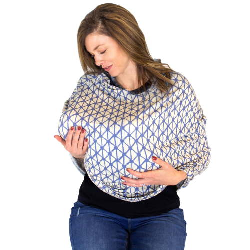 Monbebe 4-in-1 Multipurpose Nursing Infinity Scarf Cover, Blue