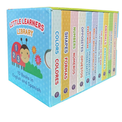 Bilingual 10 Board Books in Spanish and English: Little Library set includes Counting, Colors, Feelings, Animals, The Wheels on the Bus, ABCs, and More (English and Spanish Edition)