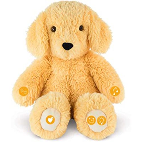 BEREST Baby Cry Sensor Sleepy Dog Sleep Soother Sleeping Aid White Noise Infant Stuffed Animal Puppy Dog Toy, Nursery Decor with Night Light, Mom‘s Heartbeat 9 Sounds Therapy for Toddler Crib