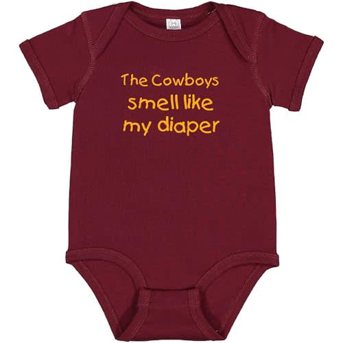Washington Fan The Cowboys Smell Like My Diaper Funny Baby Bodysuit Gift Outfit