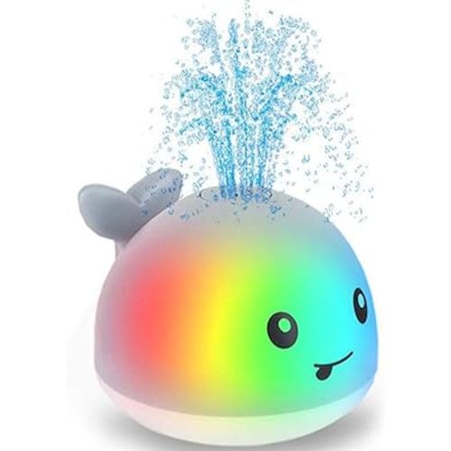 ZHENDUO Baby Bath Toys, Light Up Bath Toys Spray Water Bath Toy, Sprinkler Bathtub Toys for Toddlers Kids Boys Girls, Pool Bathroom Toy for Infant,Christmas Baby Toys