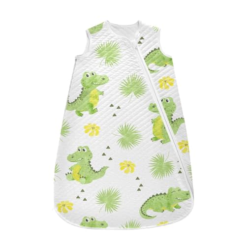 vvfelixl Crocodiles Alligators Palm Leaves Baby Sleeping Bag Toddler Sleep Sack Baby Wearable Blanket Sleep Suit for Infant Newborn Baby 0-6 Months