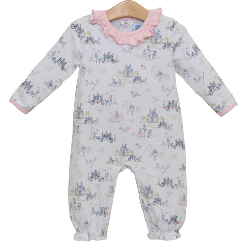 Once Upon a Time Romper – Princess Print Knit Romper for Baby Girls – Madison-Drake Children's Boutique