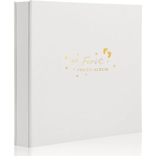 Baby Photo Album 4x6 500 Photos, 500 Pockets 4x6 Picture Album, Linen Fabric Cover Picture Book for Photos, Baby Photo Albums Hot Stamping Cover(Beige)