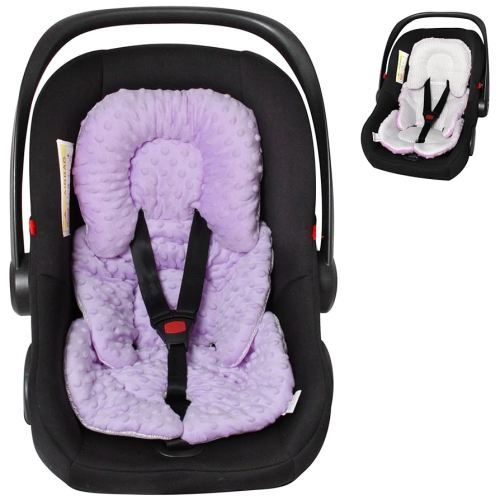Infant Carseat Insert, 2-in-1 Reversible Baby Car Seat Cushion for Newborn Toddler Head & Body Support Car Seat Pad for Carseats, Strollers, Swings, Bouncers(Purple)