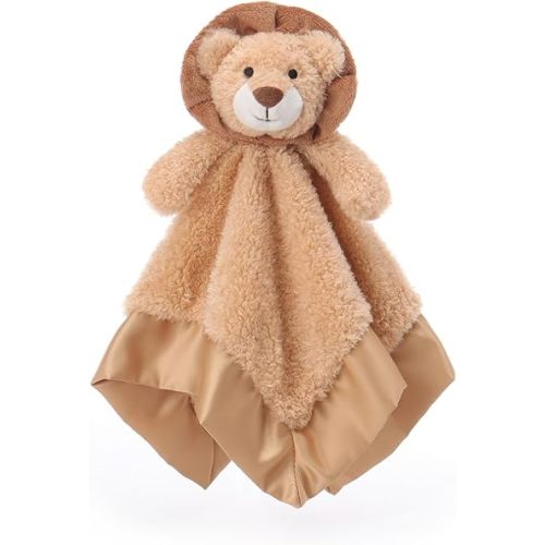 Apricot Lamb Lion Soft Loveys for Babies, Security Blanket for Baby Boy and Girl, 14x14 Inches for Infant and Toddlers