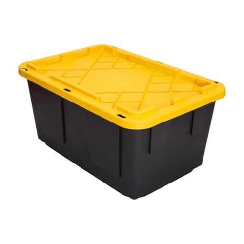 Greenmade 27 gal Black/Yellow Snap Lock Storage Box 14.7 in. H X 20.4 in. W X 30.4 in. D Stackable Mfr# 691286 - Ace Hardware