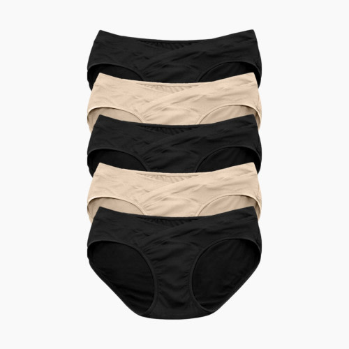 Kindred Bravely Under-the-Bump Maternity Bikini Underwear (5-Pack) - Neutrals, X-Large