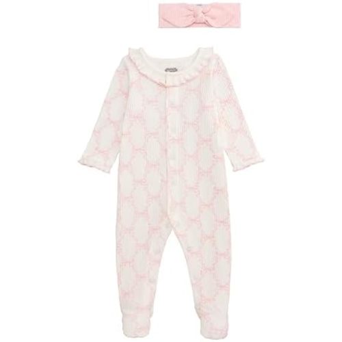 Mud Pie baby-girls Mud Pie Baby Bow Print Sleeper
