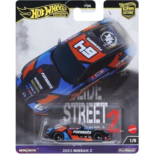 Hot Wheels Premium Car Culture Collectible Toy Car, 1:64 Scale Die-Cast Nissan 400Z, Slide Street Vehicle with Real Riders Tires
