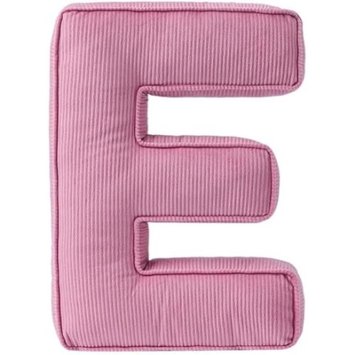 Pink Letter Plush Pillow, Letter Hugging Throw Pillows, Decorative Corduroy Initial Letter Shaped Throw Pillows, Letter Pillows English Alphabet A to Z for Sofa Bedroom Living Room Decor (E)