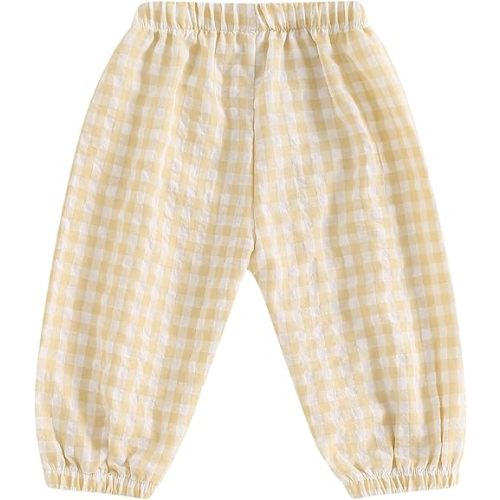 Toddler Checkered Pants Baby Girl Boy Elastic Waist Jogger Pants Kids Casual Plaid Trousers Infant Long Sweatpants