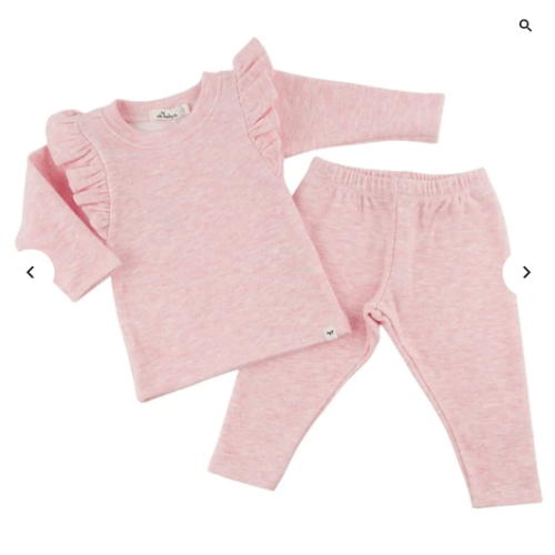 oh baby! Honeycomb Millie Two Piece Set - Pale Pink