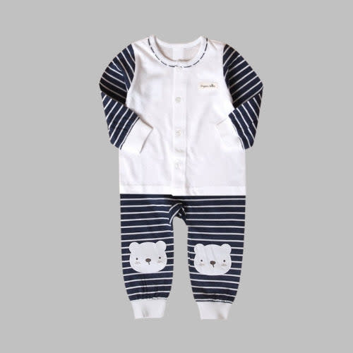 Organic Boom Long Sleeve - Bear Stripe Size 80