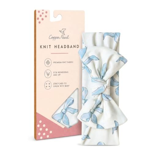 Copper Pearl Baby Bows: Soft and Stretchy Headbands for Baby Girls, Newborn and Toddler Hair Bows and Accessories, Stylish Bow Headband, Daphne