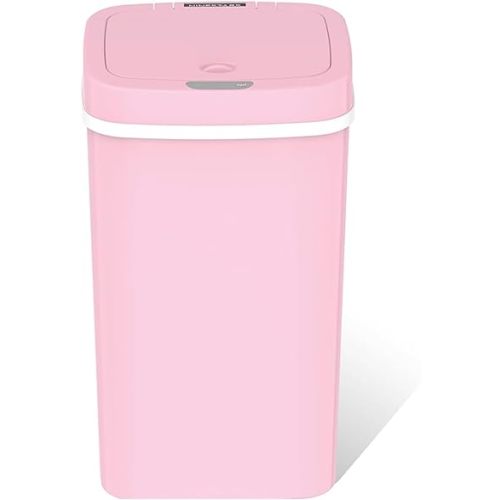 15L Smart Diaper Pail with Motion Sensor Lid | Touchless Hands-Free Baby Diaper Trash Can | Double Locking Seal | Slim Space-Saving Design | Quiet & Durable (Baby Pink)