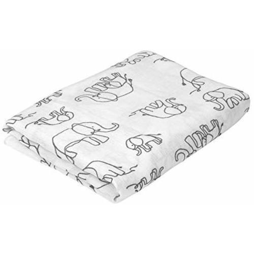 Oliver & Rain Baby Swaddle Blanket - Gray Elephant - Gray Elephant Print