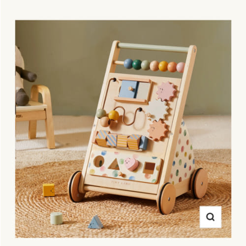Tiny Land® Versatile Natural Wooden Baby Walker