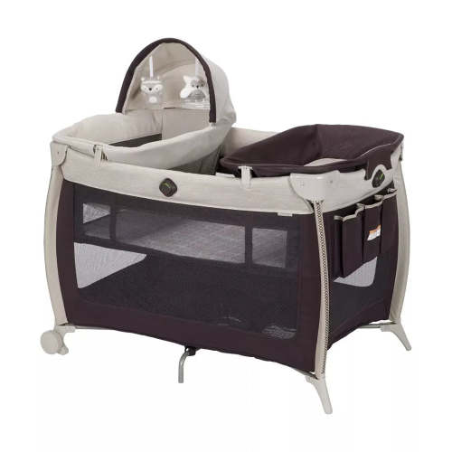 Safety 1st Play-and-Stay Play Yard, Easy fold, Full-Size Play Yard with Removable Full Bassinet, Dunes Edge