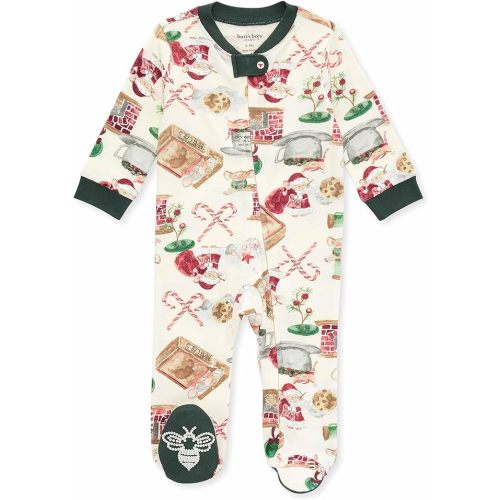 Burt's Bees Baby Girls Pajamas, Sleep and Play Loose Fit, 100% Organic Cotton Soft One-piece PJs, Sizes NB to 6-9 Months - Cute as a Button - Newborn