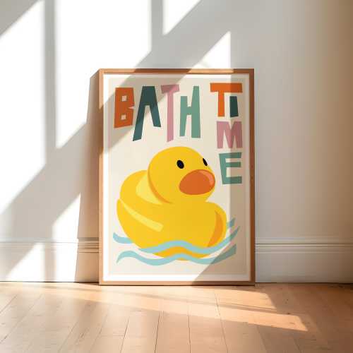 Bathroom Art Print / Bathroom Wall Art / Art for Bathroom / Bathroom Gallery Wall / Duck Art Print / Colourful Art Print