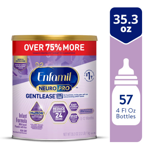 Enfamil NeuroPro Gentlease Powder Baby Formula, For Fussiness, Crying, Gas, Spit-up, & Soft Stools, 35.3 Oz XL Value Can