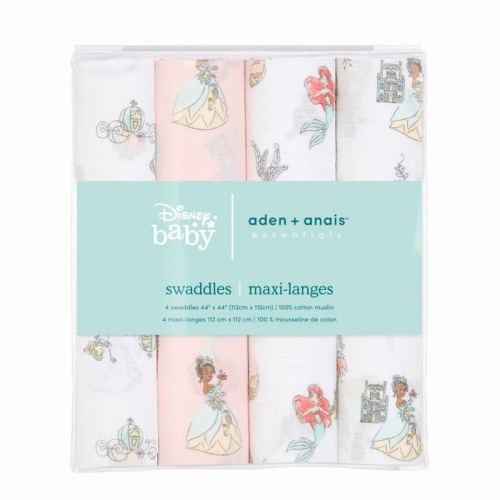 Disney™ essentials cotton muslin swaddles 4 pack - Disney Princess