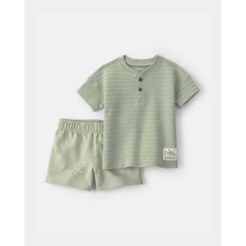 Baby Boy 2-Piece Frog Top & Short Set - Green | Carter's
