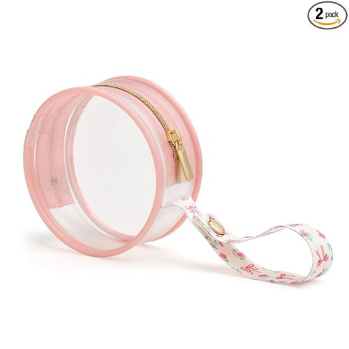 Itzy Ritzy Clear Pacifier Case with Clip Strap – Holds 2 Pacifiers – Portable Baby Pacifier Holder for Diaper Bag, Stroller & Travel Bag (Bow)