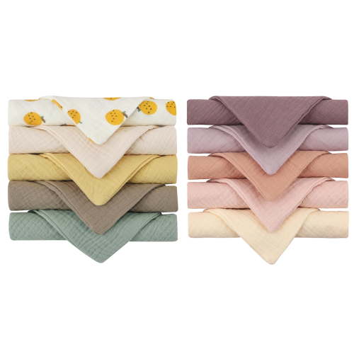 10 Pcs Baby Cotton Square Towel Infant Hand Face Washcloth Handkerchief Muslin Cloth Feeding Bib Burp Cloth Saliva Towel Baby Stuff