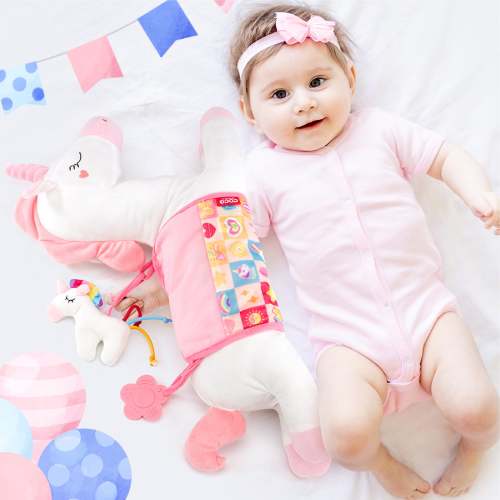 Tummy Time Pillow with Rattle & Mirror