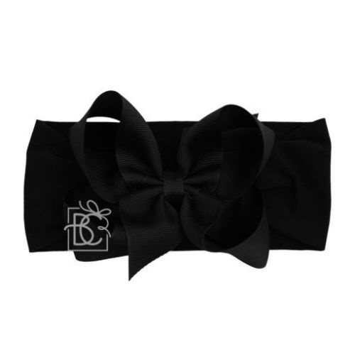 Large Pantyhose Headband With Classic Grosgrain Bow