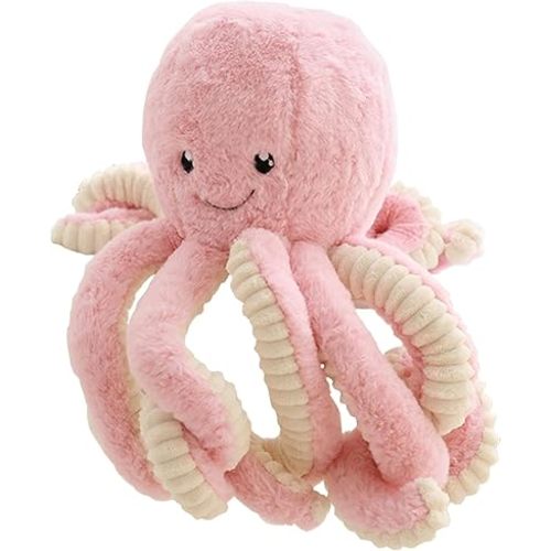 Cute Plush Octopus Stuffed Toy Pillow - Soft Kids' Cushion for Toddler Bed & Playroom,Soft Marine Animal Decorations (Light Pink, 23.6inch)