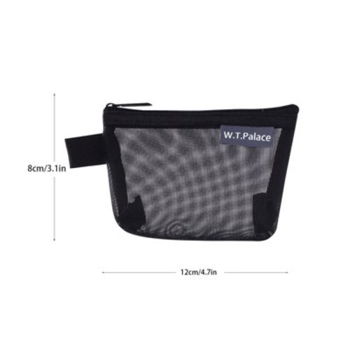 Mesh Storage Bags with Zipper Portable Mesh Storage Bag Nylon Three-Dimensional Triangular Mesh Coin Purse Large-Capacity Key Bag Card Case Coin Bag Transparent Storage Bag