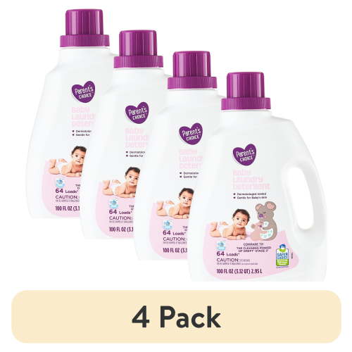(4 pack) Parent's Choice Baby Liquid Laundry Detergent, 100 fl oz, 64 Loads