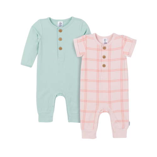 Gerber Baby Neutral Rompers, 2-Pack, Sizes Newborn - 24 Months