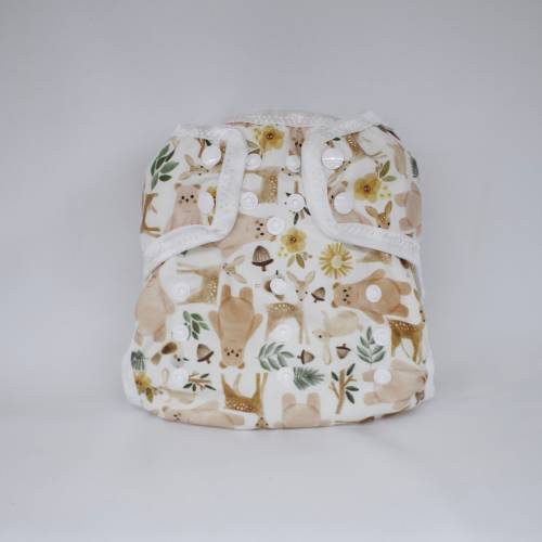 One Size Forest Friends cloth diaper for prefolds or inserts, OS Diaper cover, AI2 Diaper,