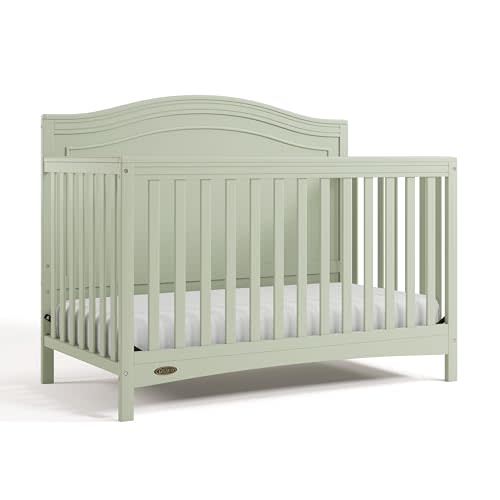 Graco Paris 4-in-1 Convertible Crib, Sage | GREENGUARD Gold Certified, Converts to Toddler Bed and Daybed, Fits Standard Baby Crib Mattress, Adjustable Mattress Heights