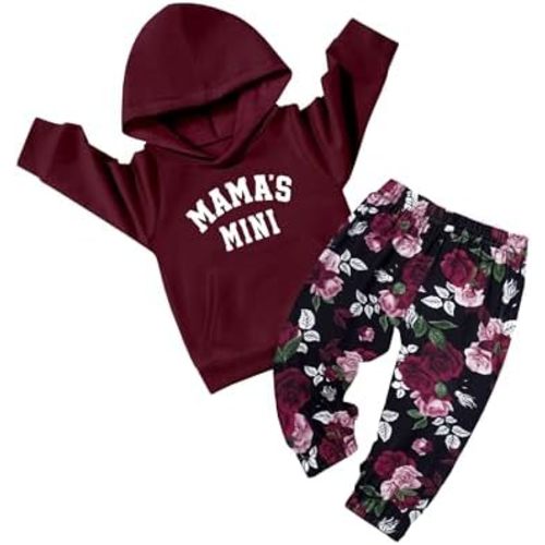 KANGKANG Toddler Baby Girl Clothes Hoodie Sweatshirts Print Pants 2 Piece Outfits Cute Fall Winter Clothing Set